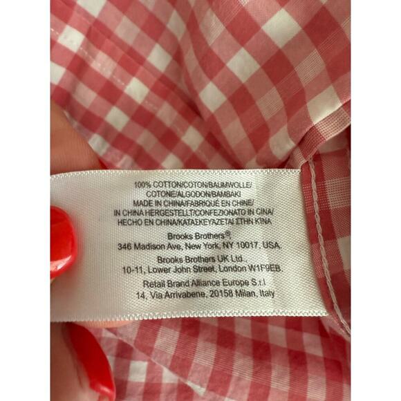 Brooks Brothers xSlim Gingham Broadcloth Sports Shirt Size Large - Picture 3 of 6